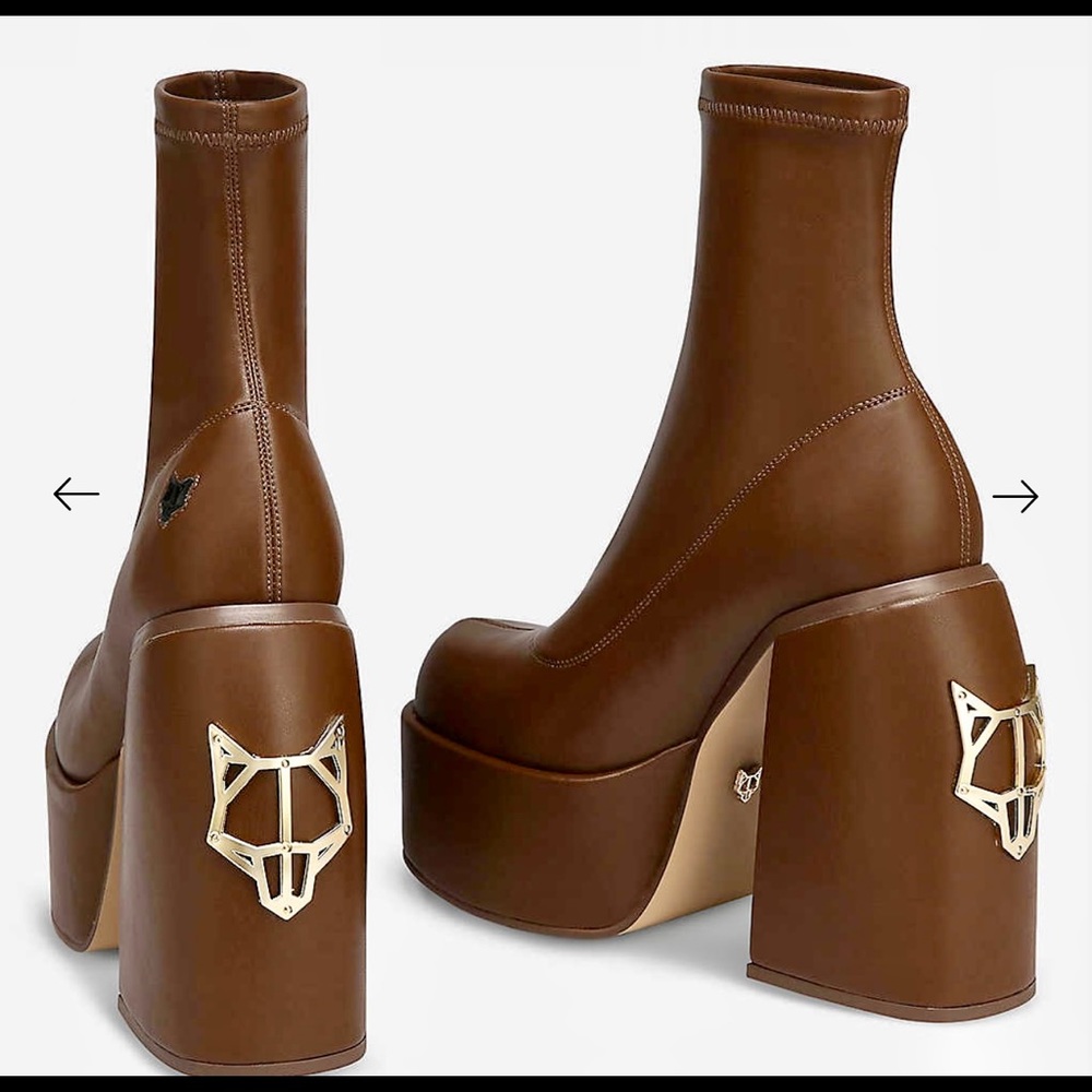 DEAD STOCK 💀 NEW RARE NAKED WOLFE, BROWN SUGAR STRETCH BOOTS! HOT SEXY AF! SZ 7